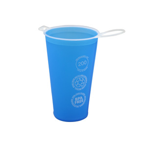 Gobelet pliable portable en plastique de 200 ml avec logo personnalisé D5711, idéal pour la course à pied, avec bec verseur souple, pour la promotion - Product Image 4