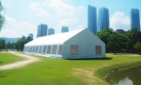 Tente de mariage ZC personnalisable à double couche avec cadre en aluminium blanc, éclairage LED, couverture en PVC imperméable, événements en plein air, expositions