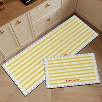 Tapis de cuisine moderne et minimaliste style Dopamine, rayé, en boue de diatomée absorbante, antidérapant, séchage rapide, carré, deux pièces