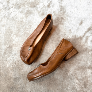 2026 Scarpe Basse da <span class=keywords><strong>Donna</strong></span> di Tendenza, <span class=keywords><strong>Ballerine</strong></span> Casual con Punta Divisa in Pelle Rossa di Cavallo, Collezione Primavera - Product Image 3