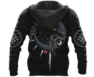 Heat-transfer Sublimation Northern Europe <strong>Viking</strong> Customized Print Man's <strong>Hoodies</strong> and Sweatshirts Wholesale Unisex Pullover <strong>Hoody</strong> - Product Image 5