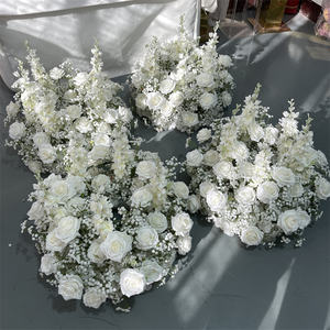 GreenLife - Centro de Mesa Floral con Rosas y Flores de Baby Breath para Decoración de Mesa de Boda, Portavelas - Product Image 6
