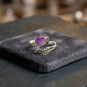 Argent 925 Améthyste Naturelle Pierre Précieuse Violet Bague Réglable Mode Féminine Argent Sterling 925 Ventes Directes - Product Image 3