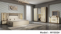 Lit king-size moderne de luxe au design italien Mobilier de chambre à coucher haut de gamme Armoire de rangement avec rembourrage en tissu souple Nouveau
