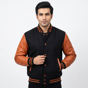 Chaqueta Varsity Personalizada de Béisbol para Hombre, Estilo Casual de Colegio, con Cuello Alto, para Invierno - Product Image 1