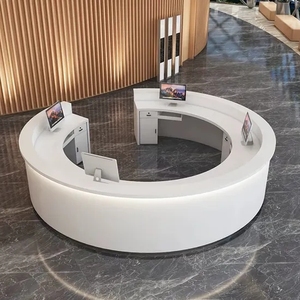 Muebles de oficina de diseño circular especial, mostrador de recepción frontal personalizado para clínica Dental, <span class=keywords><strong>dentista</strong></span>, Hospital, salón de belleza, Hotel - Product Image 1