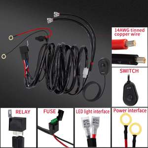12V açma-kapama anahtarı güç rölesi bıçak sigorta 14AWG LED ışıkları yardımcı ışıklar Bar kablo demeti kiti için motosiklet deniz araba tekne - Product Image 5
