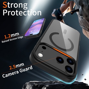 Funda Transparente Antiamarilleo <span class=keywords><strong>de</strong></span> 2mm para iPhone 17 Pro Max 18 Pro, Carcasa Magnética Antigolpes <span class=keywords><strong>de</strong></span> TPU y PC, Protector <span class=keywords><strong>de</strong></span> Teléfono - Product Image 2