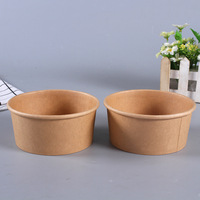 Bols à salade jetables en papier kraft à paroi simple de qualité alimentaire King Garden, pour usage industriel, diamètre personnalisable, sérigraphiés