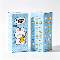 Boîte à gobelets personnalisée style lapin de dessin animé mignon, production en 72h, boîte en carton blanc recyclable