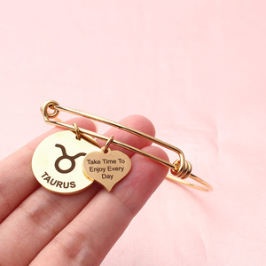 Custom <span class=keywords><strong>Segno</strong></span> <span class=keywords><strong>Zodiacale</strong></span> <span class=keywords><strong>Bracciale</strong></span> In Acciaio Inossidabile Registrabile Del Braccialetto Del Braccialetto - Product Image 4