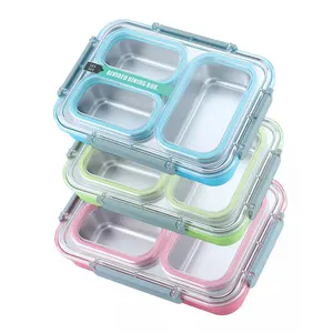 Lunch Box For Adults, 1200ml Kids Bento Box With 3 Compartments