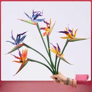 <span class=keywords><strong>Strelitzia</strong></span> Reginae en latex au toucher réel, <span class=keywords><strong>fleurs</strong></span> artificielles de haute qualité pour la décoration de la maison, décoration de table d'appoint - Product Image 2
