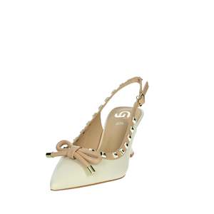 Gold & Gold Donna Slingback <b>Pump</b> GD238 Nero Heel Pointed Toe - Product Image 6