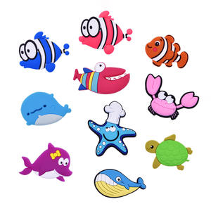 Nouveau mignon monde sous-marin plat Patch en caoutchouc souple bricolage matériaux faits à la main pour chaussure fleur coque de téléphone accessoires dessin animé PVC perles - Product Image 1