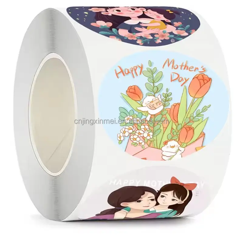 2024 Новые популярные наклейки «Счастливый День матери», индивидуальные подарочные этикетки на День Матери