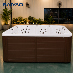 Baignoire de spa extérieure Whirlpool Yacuzzi, spas pour jardin Jakuzzi 6 personnes avec système Balboa - Product Image 5