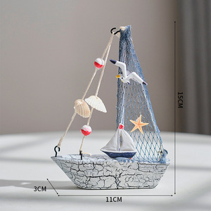 <span class=keywords><strong>Mini</strong></span> Modelo de Velero Adorno Náutico para el Hogar Barco Hecho a Mano Artesanía en Madera - Product Image 3
