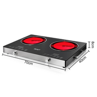Table de Cuisson RAF Qualité 7000W, 2 Feux, Double Induction, Plaque de Cuisson Électrique Vitrocéramique et Infrarouge