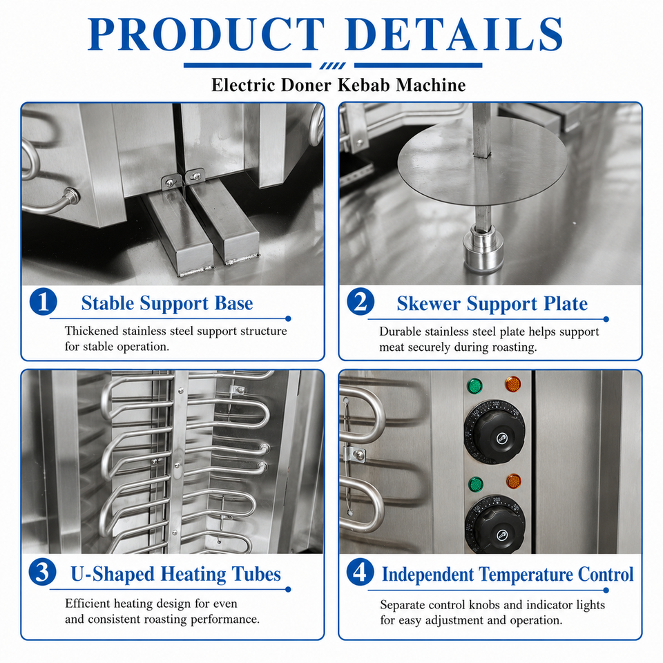 Showerma Machine Commercial Electric Shawarma Machine Stainless Steel Kebab Machine with ...