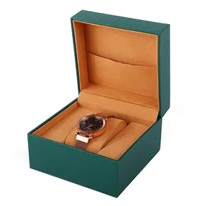 Hanhong fabrika üreticileri zarif tasarım izle paketi kutusu Deluxe PU deri hediye paketi Flip özel saat kutusu