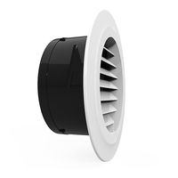 Grille d'aération murale MIA Ventilation, diamètre 100 mm, en plastique ABS, pour intérieur, à persiennes obliques, forme ronde, grille d'aération, cache-aération
