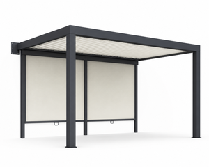 Pérgola motorizada de aluminio de lujo RKOVE RK-C2 con luces LED y pantalla lateral de privacidad, toldo impermeable. - Product Image 6