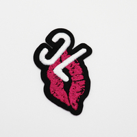 Nouveau logo lèvre personnalisé à la mode petite bulle 3d broderie numérique jupe patch