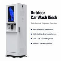 Kiosque de paiement en libre-service à écran tactile pour intérieur, 27/32 pouces, LCD, sur pied, pour lavage de voitures, stationnement, lecteur QR, lecteur de cartes, espèces