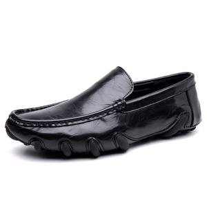 Mocasines casuales de cuero para hombre, sin cordones, de color sólido negro y marrón, para oficina, origen Wenzhou - Product Image 5