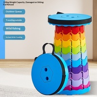 Tabouret pliant télescopique épais et portable, lavable et réutilisable, 25*25*6cm, idéal pour les banquets et l'usage domestique en extérieur