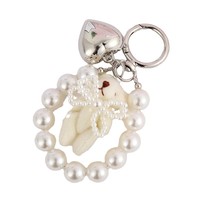 Nouvelle Arrivée Créative : Pendentif Ours en Peluche Mignon Fait Main Orné de Perles, Breloque de Sac Haut de Gamme en Forme de Cœur Yiwu, Porte-clés