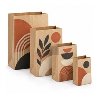 Sacs en papier kraft SOS personnalisés sans poignées, fond carré, ouverture supérieure, pour usage commercial en traiteur, emballage alimentaire