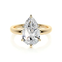 9K Gelbgold IGI-Zertifikat Labor-Diamantschmuck D-Farbe 3 Karat Ovaler Schliff Solitär Labor-Diamant Verlobungsring