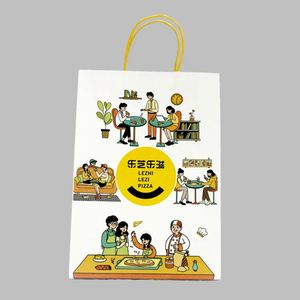 Sacs en papier kraft de haute qualité avec poignées, sacs shopping personnalisés imprimés pour la promotion en supermarché, avec lamination et poignées - Product Image 4