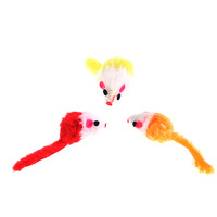 Jouets pour chats en fausse fourrure douce et mini, souris, plumes colorées, jouets amusants pour jouer et entraîner les chats