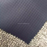 Tissu taffetas 190T 100% polyester enduit PU, motif à carreaux jacquard, imperméable, léger, pour doublure