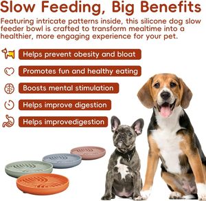 Wholesale Eco-Friendly Silicone Slow Feeder Dog & <b>Cat</b> Bowl Interactive Luxurious Design Fast Eater Fun Pet Bowl - Product Image 2