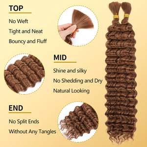 Extensions de cheveux synthétiques en vrac à ondulation profonde de couleur arc-en-ciel, trame unique, 100g, 24 pouces, matériau en <span class=keywords><strong>fibre</strong></span> haute température - Product Image 3