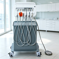 Unité dentaire mobile avec système d'alimentation en air comprimé intégré, autonome pour clinique dentaire