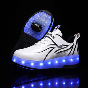Baskets à roulettes avec roues rétractables, charge USB, 7 couleurs lumineuses, baskets à roulettes 2 en 1, chaussures à roulettes LED pour enfants, filles, garçons - Product Image 4