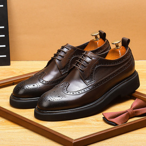 Zapatos Formales de Otoño de Cuero de Primera Calidad para Hombre, con Cordones, Color Marrón, para Bodas, Fiestas, Oficina, Zapatos Oxford Impermeables y Transpirables - Product Image 5