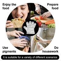 Gants jetables en plastique PE transparents personnalisés de qualité alimentaire pour la cuisine, la restauration, le nettoyage et l'industrie