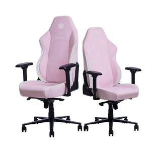 HOBOT <strong>Pink</strong> Fabric Swivel Gaming Office <strong>Chair</strong> Adjustable Armrest Computer Racing <strong>Chair</strong> for Gamers - Product Image 3