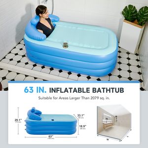 <span class=keywords><strong>Baignoire</strong></span> gonflable en PVC pour adultes et enfants, pliable, portable, usage domestique, épaisse, pliable, portable, pour adultes - Product Image 1