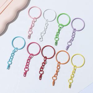 Porte-clés en métal peint couleur fer, fermoir mousqueton, accessoires pour poupées, fabrication de bijoux DIY, pendentif porte-clés, sans nickel, vente en gros - Product Image 1