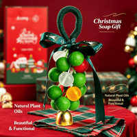 Décoration de Noël à suspendre à la porte, bouquet de boules de savon parfumées, faites à la main, pour aromathérapie, ensemble cadeau pour le bain et le corps, vente en gros, logo personnalisé OEM