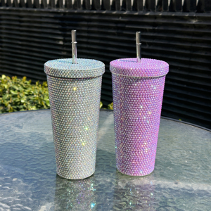 Prodotti Più Venduti del Momento 2026: Bicchiere con Strass e Stampa Mucca con Cannuccia - Product Image 4