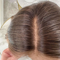 Perruque en cheveux humains vierges russes de petite taille 26 pouces, perruque en dentelle HD complète, sans colle, couleur brune, double trame, perruque en dentelle frontale