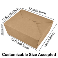 Boîte alimentaire en papier kraft personnalisée, jetable, pour plats à emporter, boîte à bento, boîte à sandwich écologique pour la livraison de restaurant